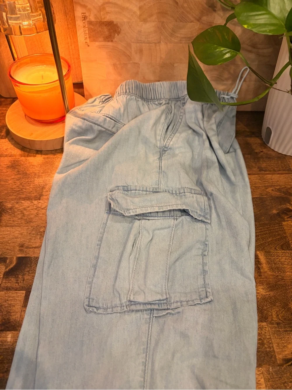 GAP Kids Pale Blue Elastic Waist Denim Jogger Pants
